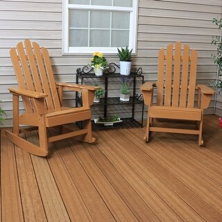 Classic Wooden Adirondack Rocking Chair with Cedar Finish - Set of 2 ...