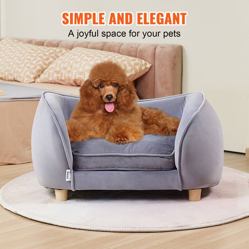 VEVOR Pet Sofa, Dog Couch for Dogs and Cats, Soft Velvety Dog Sofa Bed
