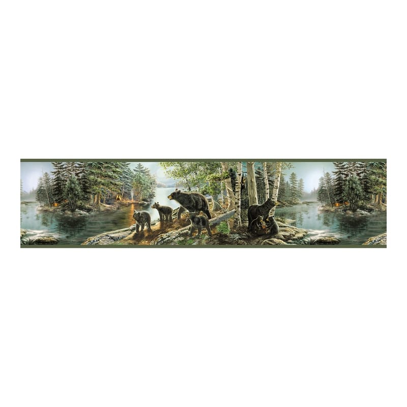 Chesapeake Bear Necessities Multicolor Mountain Lake Border - 6 x 180 x 0.025