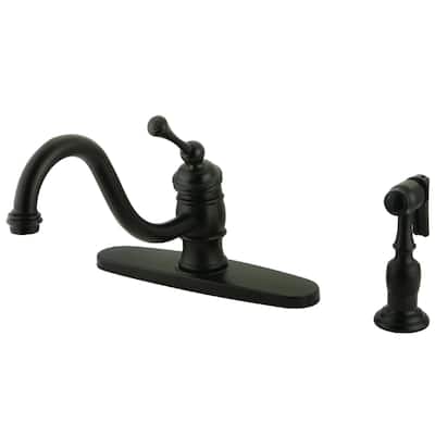 Kingston Brass Vintage Centerset Kitchen Faucet with Metal Lever