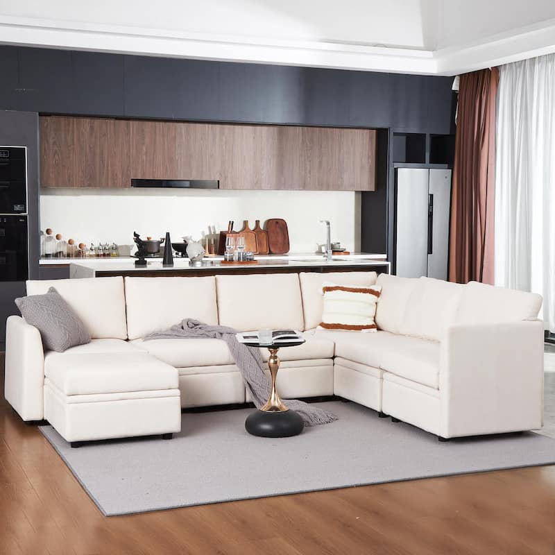 9 Seater Modular Sectional Sofa Couch with Underseat Storage