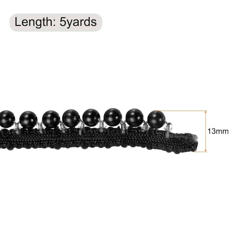 5 Yard Faux Pearls Lace Ribbon Applique Pearl Fringe for Wedding Party