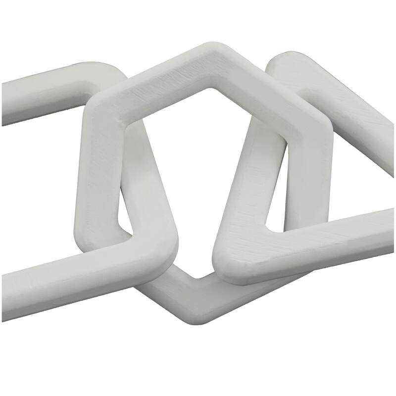 CosmoLiving by Cosmopolitan Geometric Wood Chain Sculpture (Set of 2, Set of 3) - Black, White, Brown