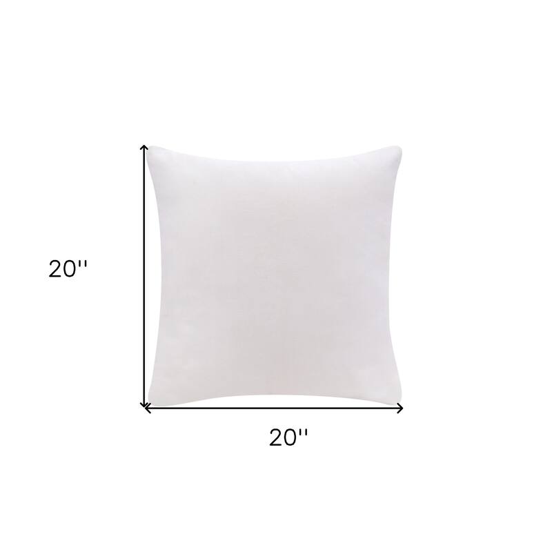 HomeRoots 20" X 20" Ivory 100% Cotton Zippered Pillow