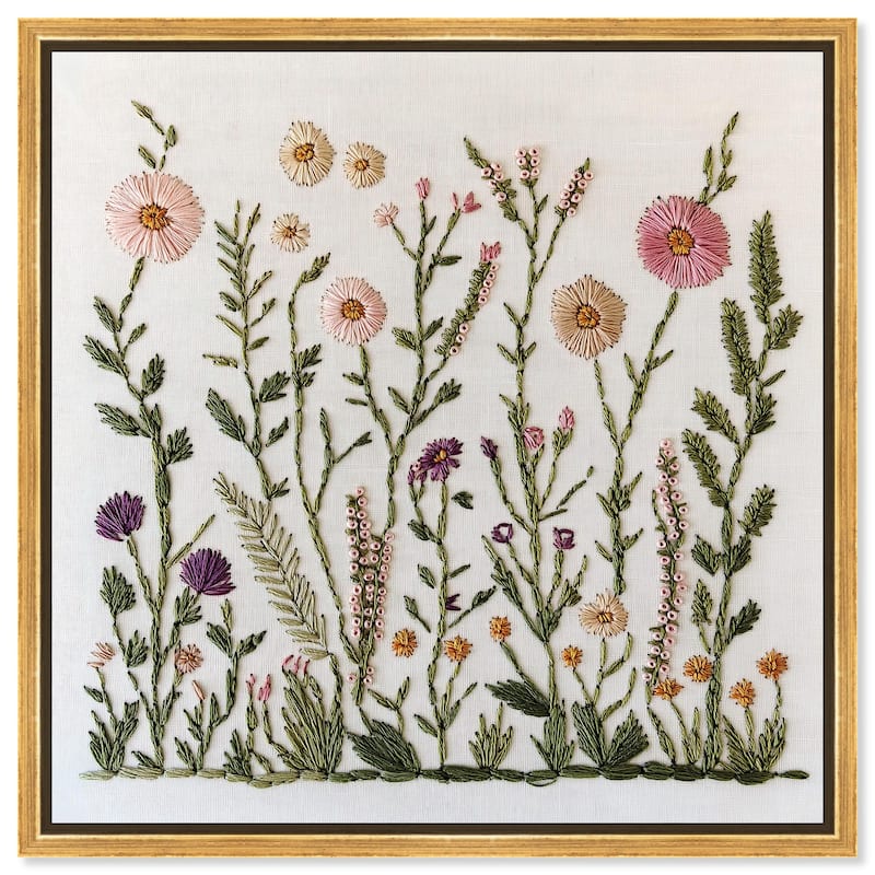 Wildflower Patch III Canvas by Art Remedy - Gold - 16" x 16"