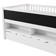 preview thumbnail 24 of 23, Twin Size Low Loft Bed with Trundle and Blackboard, Wooden Loft Bedframe with Storage Shelves and Ladder