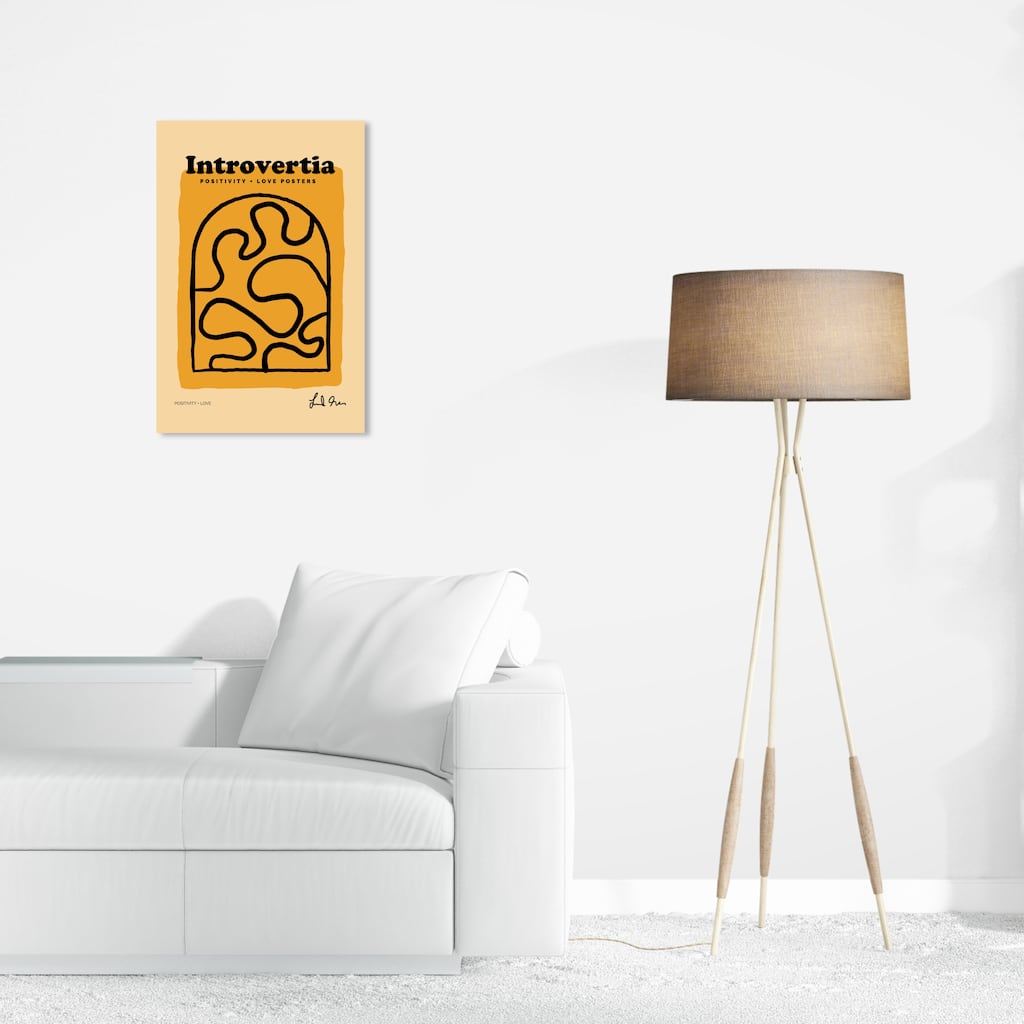 Wynwood Studio Canvas Typography and Quotes Introvertia Positive Love Orange and Modern & Contemporary Wall Art Canvas Print