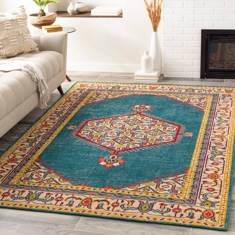 Artistic Weavers Iunia Traditional Medallion Area Rug - 2' x 3' - Green/Red