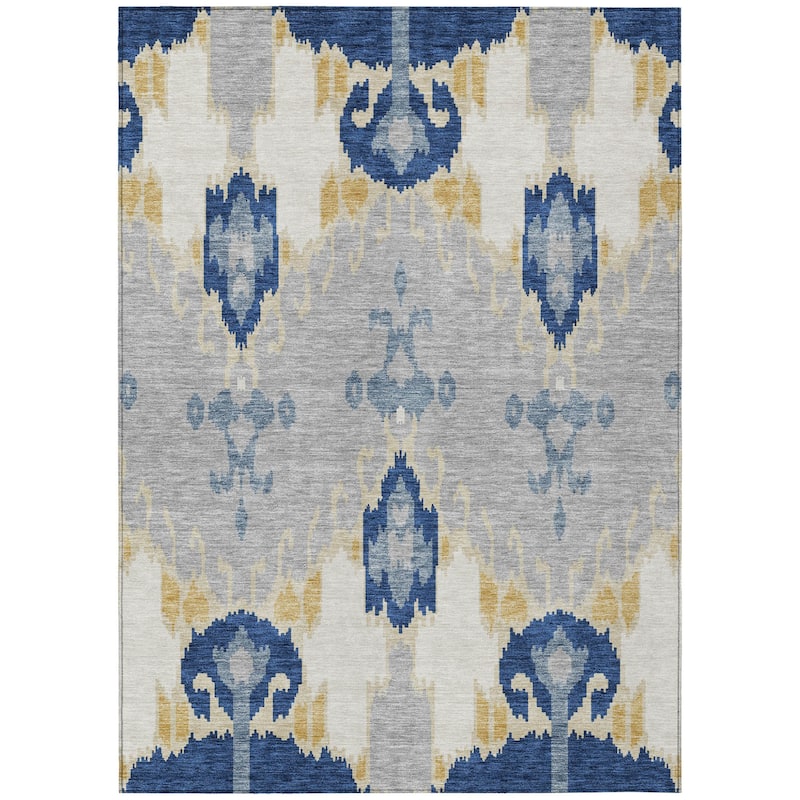 HomeRoots Ikat Transitional Rectangle Outdoor Rug