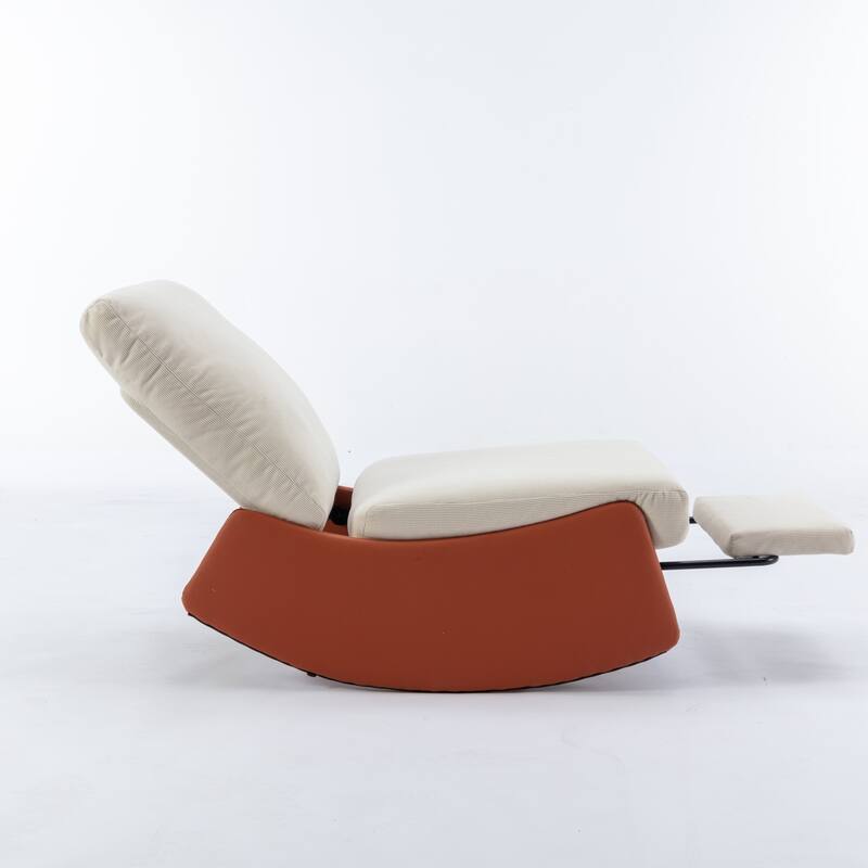 Modern Rocking Chair Upholstered Lounge Chair with Footrest