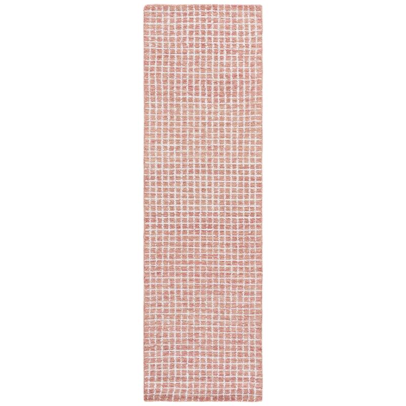 SAFAVIEH Handmade Abstract Germinia Contemporary Rug - 2'3" x 8' Runner - Ivory/Blush