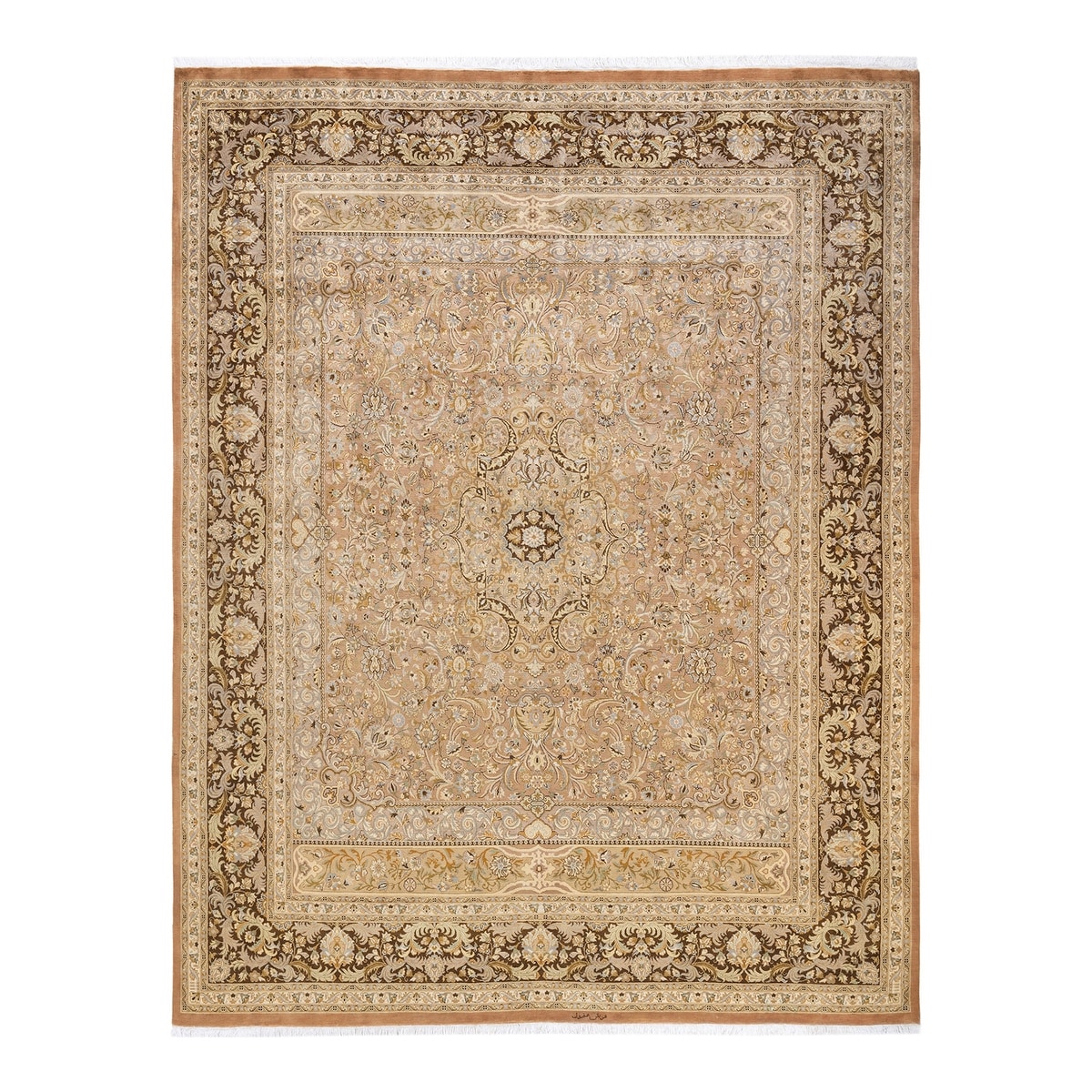 Overton Hand Knotted Wool Vintage Inspired Traditional Mogul Brown Area Rug - 8 x 10