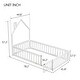 preview thumbnail 64 of 109, Twin/Full Montessori Toddler Floor Bed Frame, Modern House-Shaped Bed Frame with Fence and Full-Length Guardrails for Girls Boys