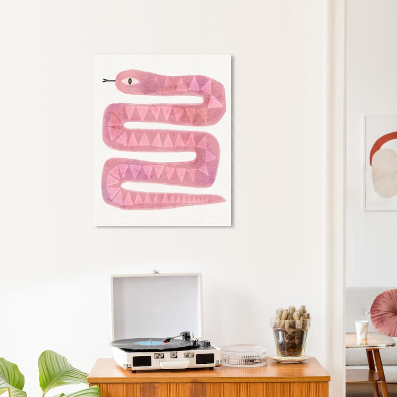 Wynwood Studio Canvas Animals Serpentine Blush Pink and Modern & Contemporary Wall Art Canvas Print - 24 x 20