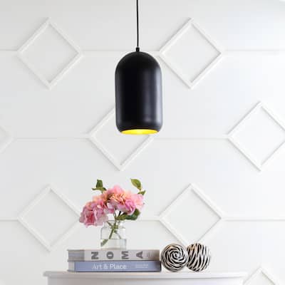 SAFAVIEH Lighting Carisir Adjustable 1-light LED Black Pendant - 7"x7"x14-86"