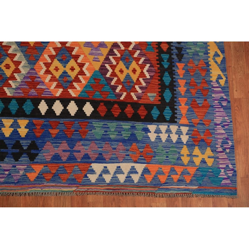South Western Style Kilim Oriental Area Rug Wool Carpet - 8'5"x 11'2"