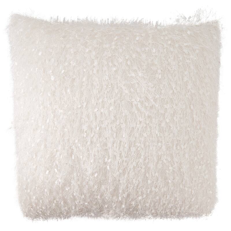 Poly-Filled Shaggy Shimmer Throw Pillow
