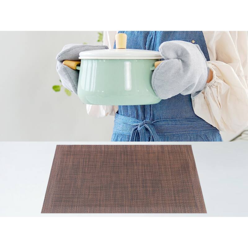 8 Pack Place Mats, PVC Placemats for Kitchen Dining Table Decor Heat Resistant Table Placemats Wipeable Table Mat - 18*12in