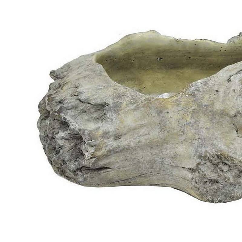 Country Terracotta Planter Pot with Driftwood Texture Indoor-Outdoor