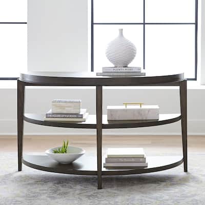 Penton Espresso Stone Sofa Table