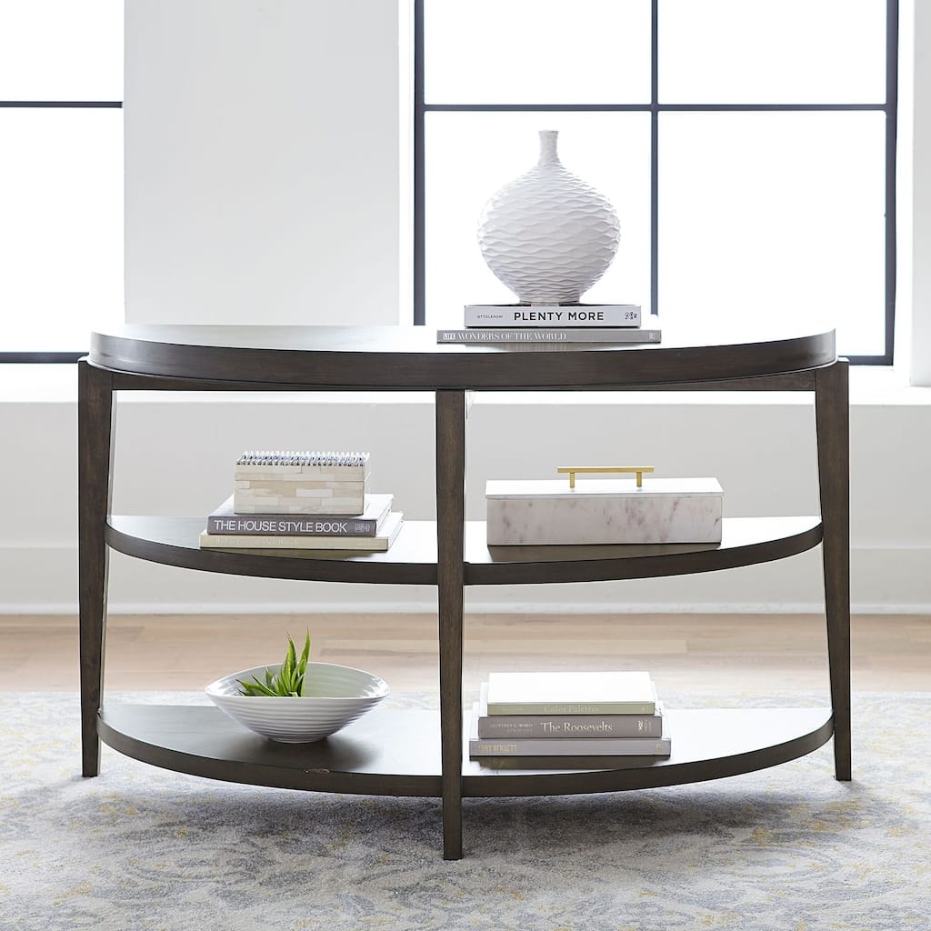 Penton Espresso Stone Sofa Table