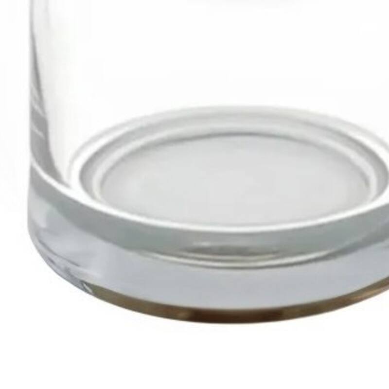 11" Clear Glass Centerpiece Pillar Candle Holder With Candle - 5x5x11