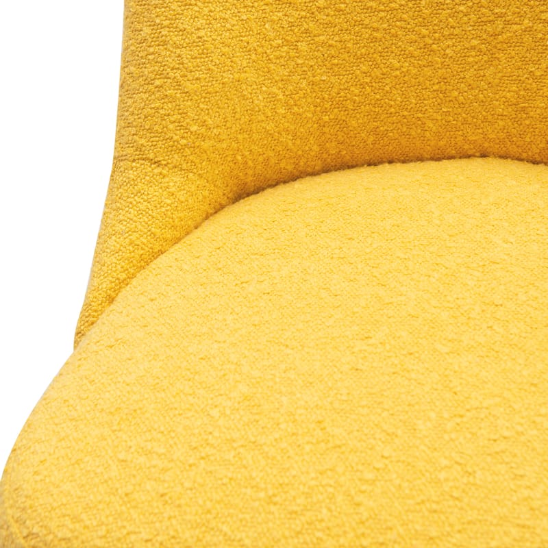 Boucle Polyester Upholstered Swivel Counter Stool - Foot Glides (Set of 2)