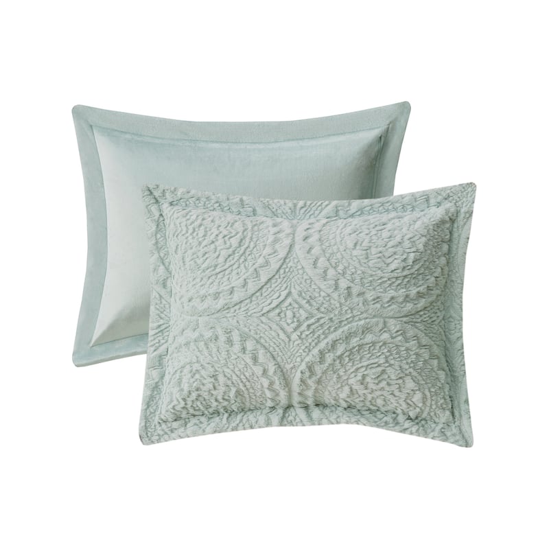 Madison Park Nova Embroidered Medallion Faux Fur Plush Comforter Set