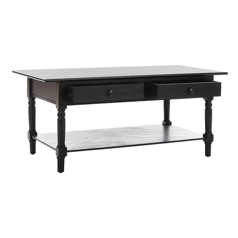 SAFAVIEH Cape Cod Black 2-drawer Coffee Table - 41.7" x 21.7" x 18.5"