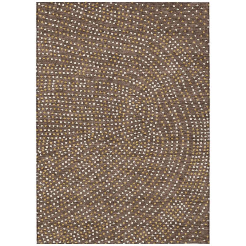 HomeRoots Polka Dot Transitional Rectangle Outdoor Rug