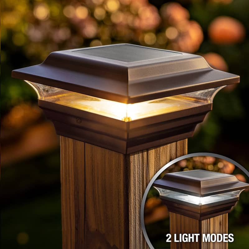Classy Caps 4x4 Bronze Aluminum Imperial Solar Post Cap (Set of 2)