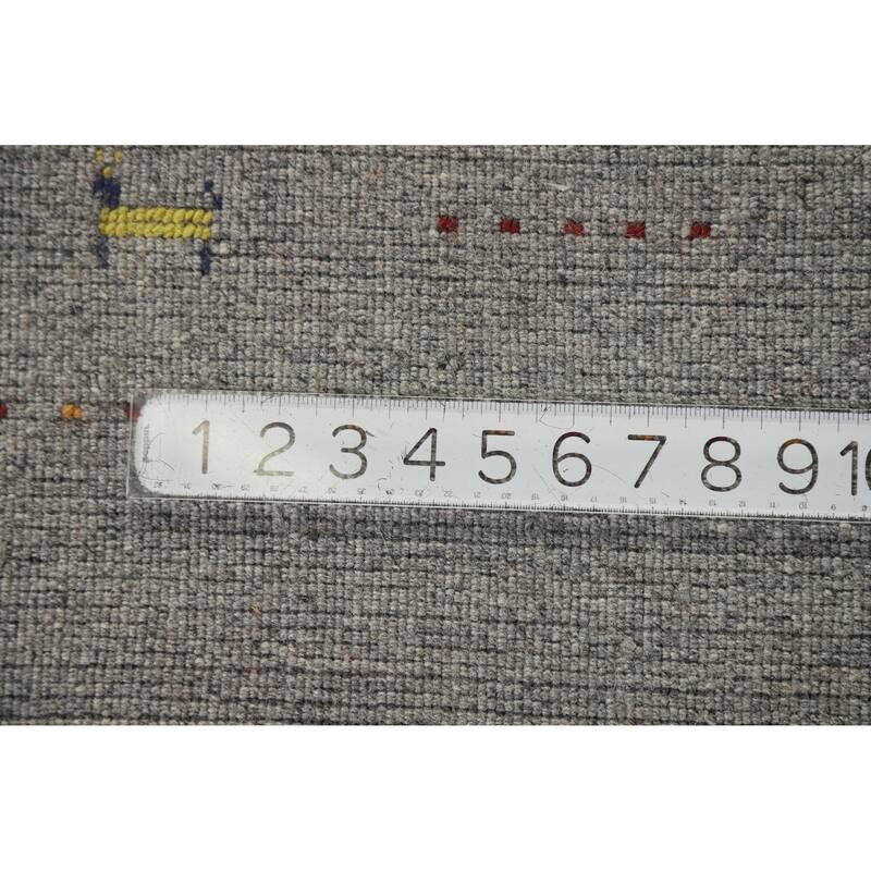 Hand Knotted Oriental 100% Wool Carpet Tribal Tribal Greys & Charcoal Gabbeh Area Rug - 7' 10'' X 5' 1''