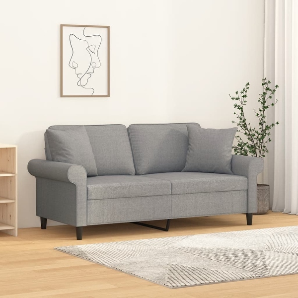 Grey fabric shop 2 seater sofa