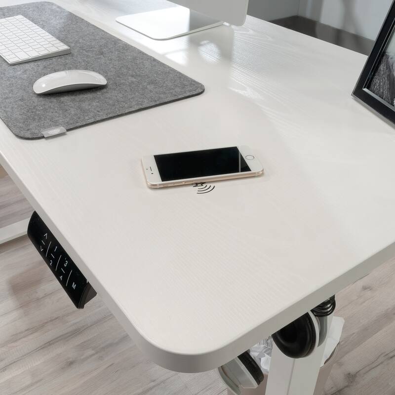 Engineered Wood Contemporary Sit/Stand Desk with Four Preset Heights