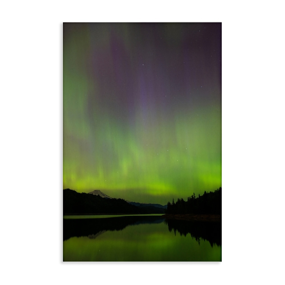 Stupell Green Aurora Landscape Canvas Wall Art Design By Nancy Crowell