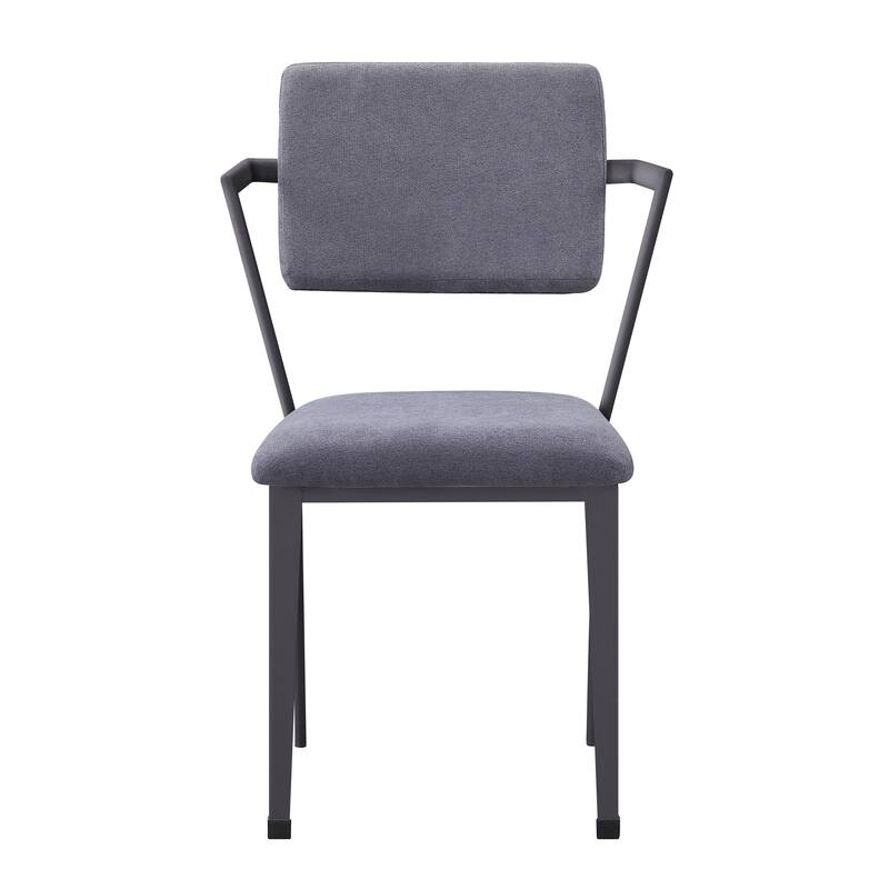 Grey Fabric Open Back Office Chair with Comfortable Cushion, Sturdy Metal Legs, and Contemporary Style for Workspaces