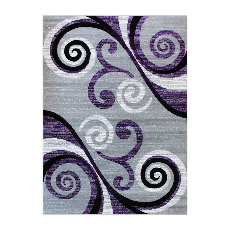 Modern Distressed Swirl Abstract Style Indoor Area Rug