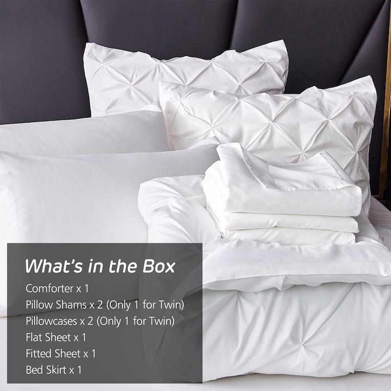 8 Pieces Bed in A Bag Pink Comforter Sets Bed Set