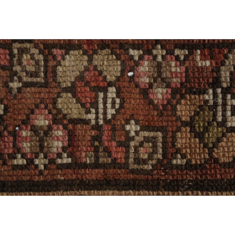 Hand Knotted Oriental 100% Wool Carpet Traditional All-Over Multi-Colored Senneh Runner Rug - 14' 1'' X 2' 11''