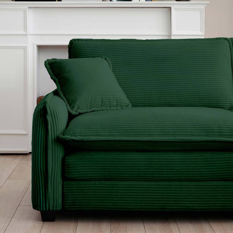 Ergonomic Corduroy Single Deep Seat Sofa Chair, (Set of 2)