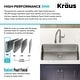 preview thumbnail 56 of 89, KRAUS Dex Stainless Steel Single Bowl Undermount Kitchen Bar Sink