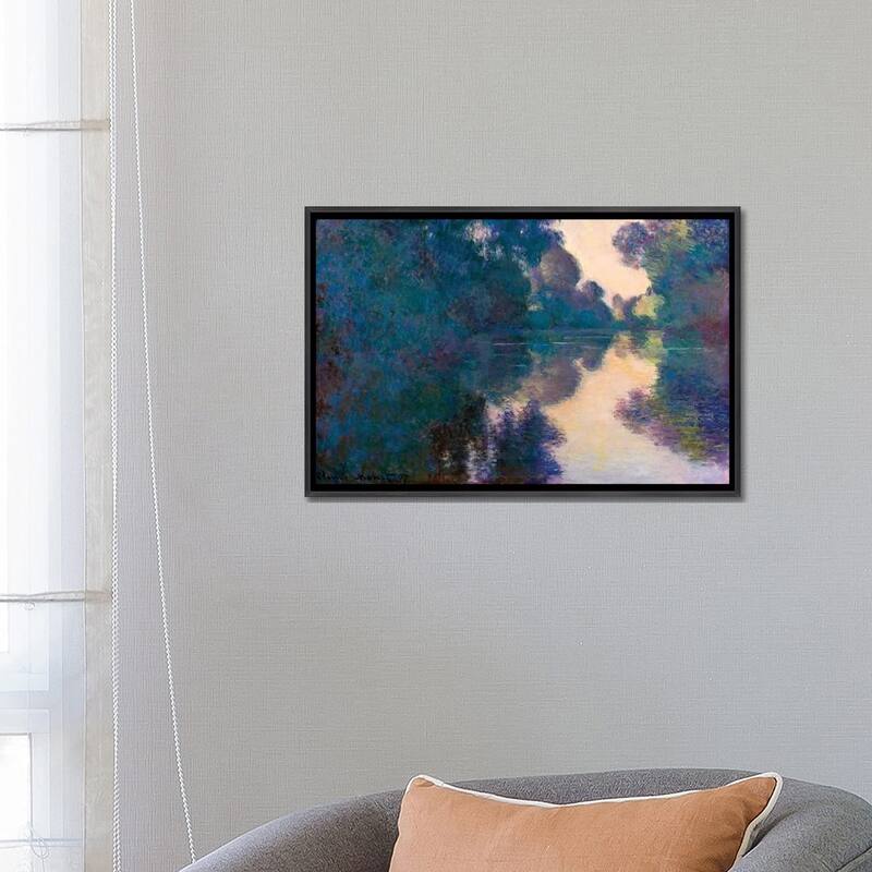 iCanvas "Morning On The Seine Near Giverny" by Claude Monet Framed