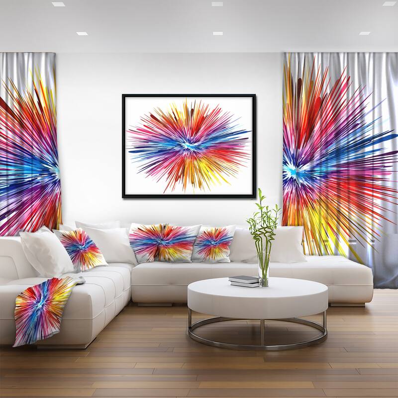 Designart "Color Explosion" Abstract Framed Canvas Artwork Print Bed