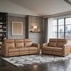 preview thumbnail 2 of 12, Orlin Faux Leather Rounded Track Arm 2-Piece Power Reclining Sofa Sets