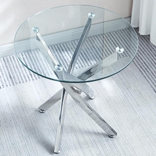 Modern Round End Table with Chrome Legs - Bed Bath & Beyond - 36902202
