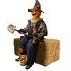 preview thumbnail 10 of 10, Haunted Hill Farm Smiling Jack the Shovel-Wielding Sitting Scarecrow by Tekky, Premium Talking Halloween Animatronic