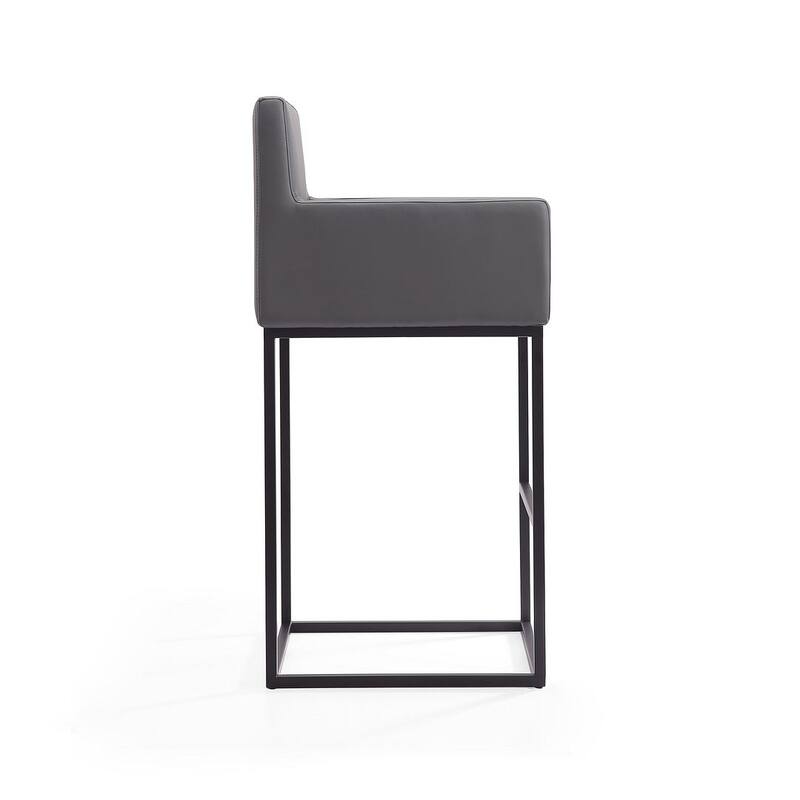 Manhattan Comfort Ambassador 42 in. Black Metal Barstool (Set of 2)