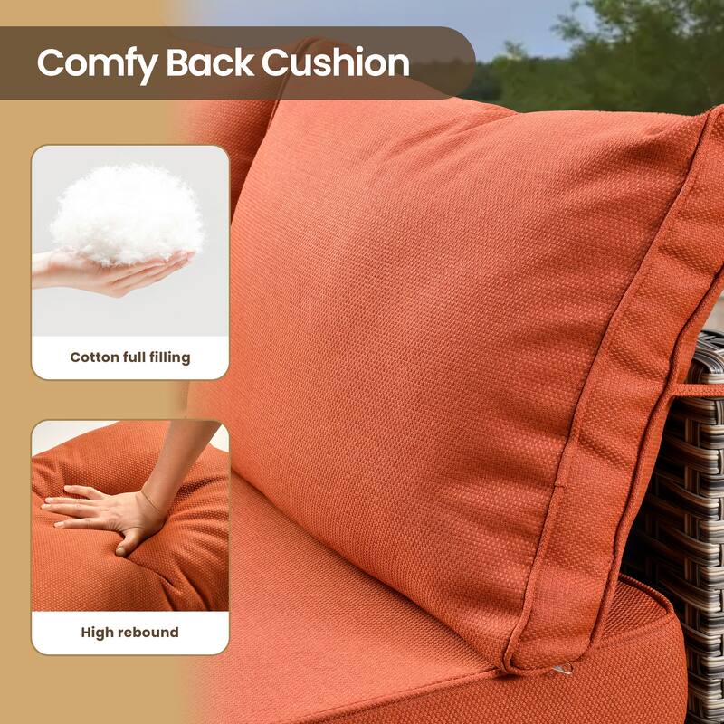 XIZZI 8-Piece Outdoor Wicker Furniture Sectional Swivel Chairs Set