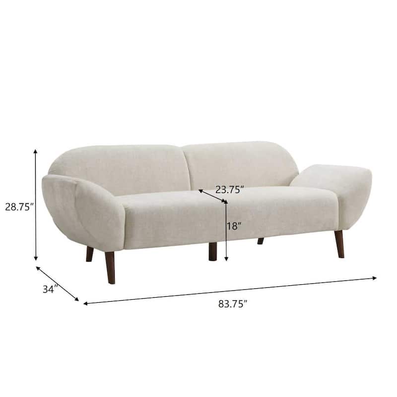 Christopher Knight Home - Cloud Haven Modern Upholstered 3-Seater Curved Sofa with Wooden Frame Support