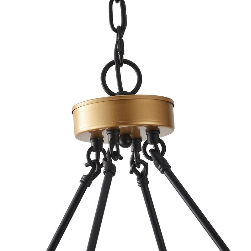 Black Industrial 28-Light Wagon Wheel 2-Tier Candle Style Chandelier
